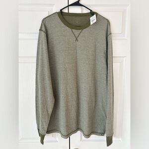 NWT J.Crew Women’s Green Striped Crew Neck Cotton Tunic Blouse Shirt Size XL